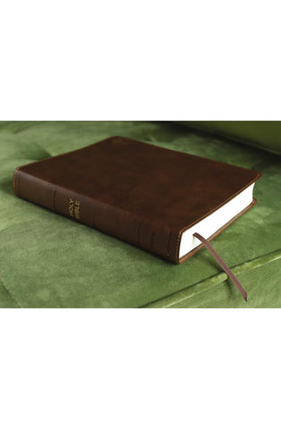 Image of NIV, Journal the Word Bible (Perfect for Note-Taking), Double-Column, Leathersoft, Brown, Red Letter, Comfort Print: Reflect, Take Notes, or Create Art Next to Your Favorite Verses