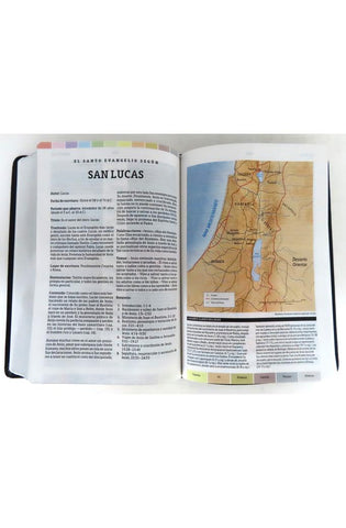 Image of Biblia RVR 1960 de Estudio Arco Iris Multicolor Símil Piel Negro con Índice