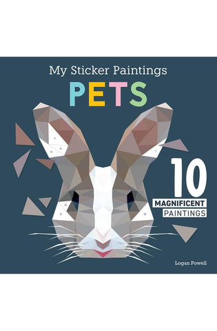 Image of My Sticker Paintings: Pets: 10 Magnificent Paintings (Happy Fox Books) For Kids Ages 6-10 - Dogs, Cats, Birds, Fish, Bunny, and More, with Up to 80 Removable, Reusable Stickers per Design