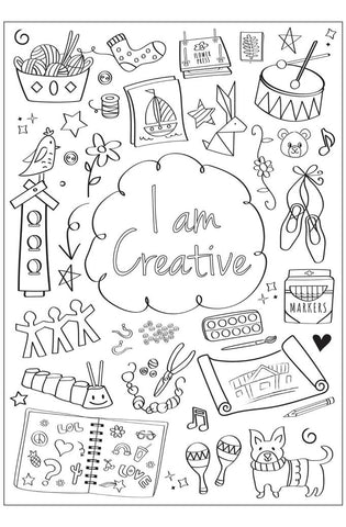 Image of I Am Creative: A Coloring Book for Girls to Explore Their Creativity & Imagination Kids Ages 4-8 Fun with 24 Coloring Activity Pages
