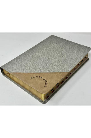 Image of Biblia RVR 1960 Súper Gigante Gris Marrón Símil Piel con Índice *IRREGULAR*