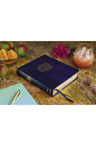 Image of NIV, Radiant Virtues Bible: A Beautiful Word Collection, Leathersoft, Navy, Red Letter, Thumb Indexed, Comfort Print: Explore the virtues of faith, hope, and love