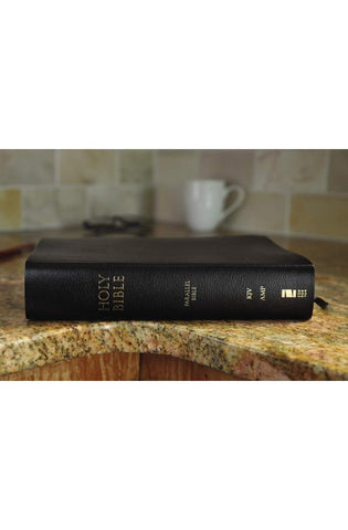 Image of KJV, Amplified, Parallel Bible, Large Print, Bonded Leather, Black, Red Letter: Two Bible Versions Together for Study and Comparison