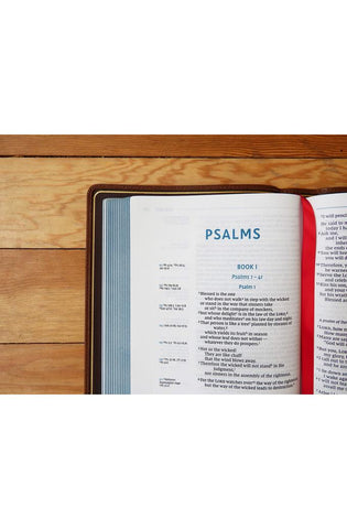 Image of NIV, Wide Margin Side Column Reference Bible, Premium Goatskin Leather, Brown, Premier Collection, Black Letter, Art Gilded Edges, Comfort Print