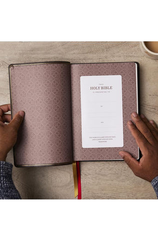 Image of KJV Holy Bible: Super Giant Print with 43000 Cross References Brown Bonded Leather Red Letter Comfort Print (Thumb Indexed): King James Version