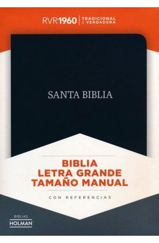 Image of Biblia RVR 1960 Letra Grande Tamaño Manual Piel Fabricada Negra con Índice