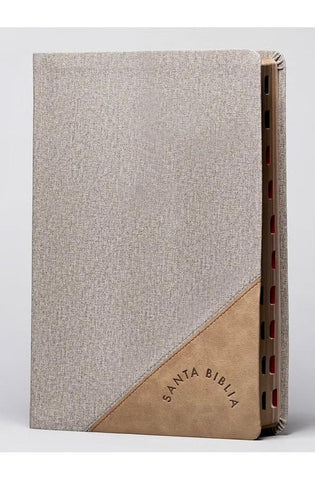 Image of Biblia RVR 1960 Súper Gigante Gris Marrón Símil Piel con Índice *IRREGULAR*