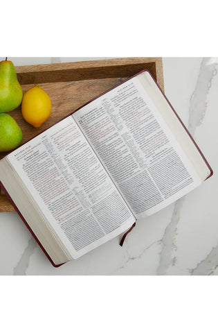 Image of KJV Study Bible, Large Print, Bonded Leather, Burgundy, Red Letter: Second Edition (Nelson KJV Signature)