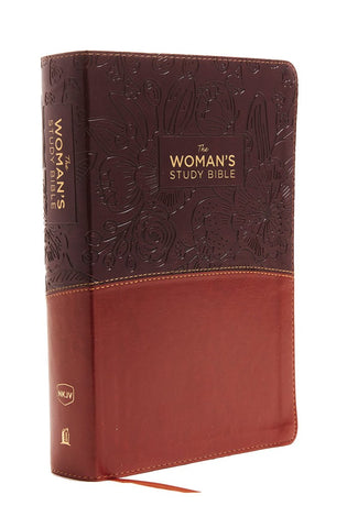 Image of NKJV The Woman's Study Bible Leathersoft Brown/Burgundy Red Letter Full-Color Edition: Receiving God's Truth for Balance Hope and Transformation