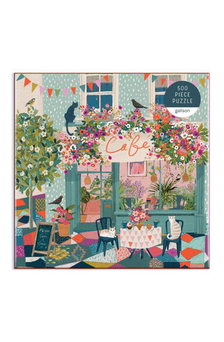 Image of Galison Afternoon Tea Puzzle, 500 Pieces, 20” x 20” - Floral Jigsaw Puzzle with a Beautiful Illustration by Victoria Ball - Thick Sturdy Pieces, Challenging Family Activity, Makes a Great Gift