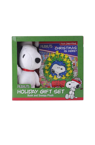 Image of Peanuts - Christmas Is Here! Holiday Gift Set - First Look and Find Activity Book and Snoopy Plush - PI Kids
