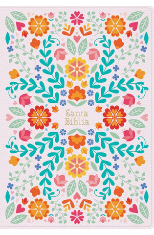 Image of Biblia RVR 1960 Súper Gigante Flores Símil Piel con Índice *IRREGULAR*