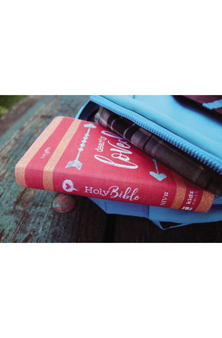 Image of NIV, Girls' Ultimate Backpack Bible, Faithgirlz Edition, Compact, Flexcover, Coral, Red Letter, Comfort Print
