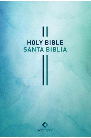 Image of Biblia Bilingüe NLT/NTV Rústica Blue Watercolor