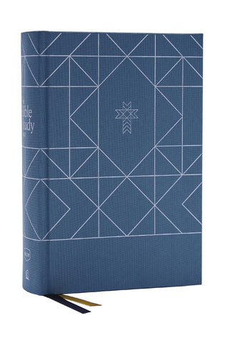 Image of NKJV The Bible Study Bible Cloth over Board Blue Comfort Print: A Study Guide for Every Chapter of the Bible