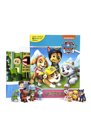 Image of Paw Patrol My Busy Books: Includes a storybook, 10 figurines, and a playmat