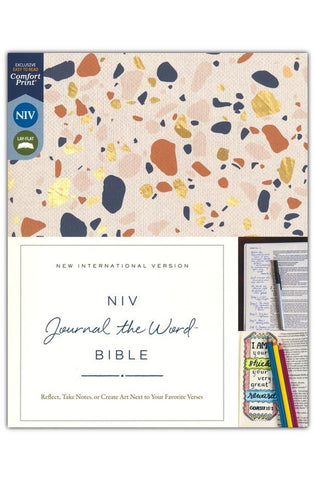 Image of NIV Journal the Word Bible (Perfect for Note-Taking) Cloth over Board Cream Red Letter Comfort Print: Reflect Take Notes or Create Art Next to Your Favorite Verses