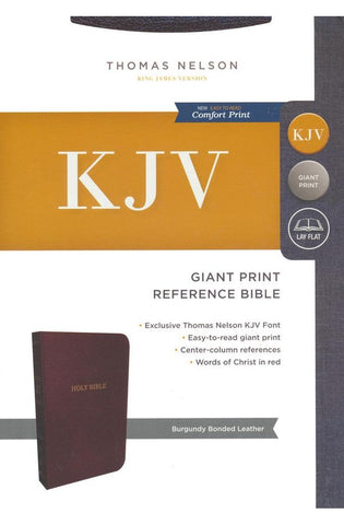 Image of KJV Holy Bible: Giant Print with 53000 Cross References Burgundy Bonded Leather Red Letter Comfort Print: King James Version