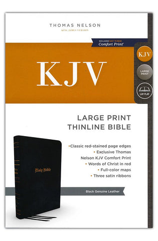 Image of KJV Holy Bible: Large Print Thinline Black Genuine Leather Red Letter Comfort Print: King James Version
