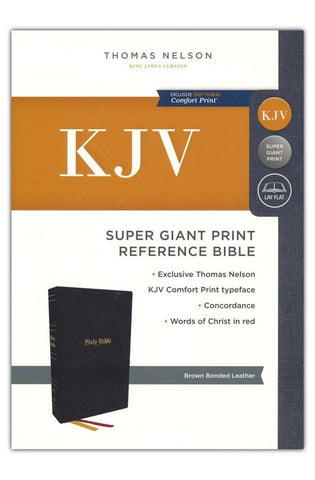 Image of KJV Holy Bible: Super Giant Print with 43000 Cross References Brown Bonded Leather Red Letter Comfort Print: King James Version
