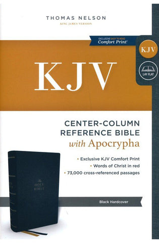 Image of KJV Holy Bible with Apocrypha and 73000 Center-Column Cross References Hardcover Red Letter Comfort Print: King James Version