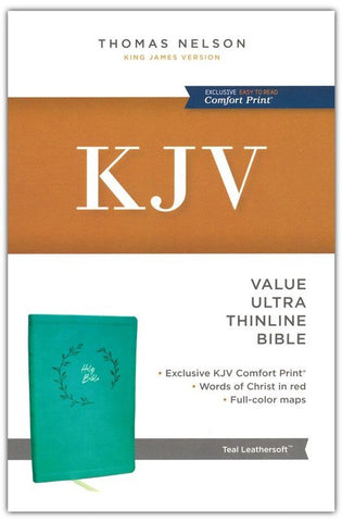 Image of KJV Holy Bible: Value Ultra Thinline, Teal Leathersoft, Red Letter, Comfort Print: King James Version