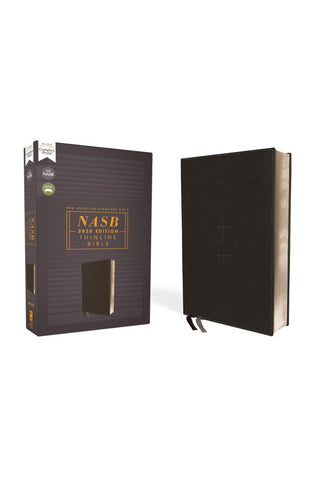 Image of NASB, Thinline Bible, Leathersoft, Black, Red Letter, 2020 Text, Comfort Print