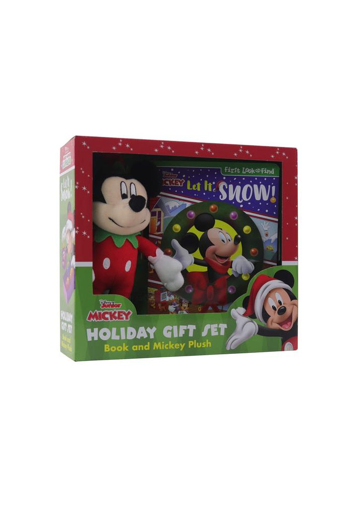 Disney Junior Mickey Mouse Clubhouse - Let It Snow! Holiday Gift Set - First Look and Find Activity Book and Mickey Plush! - PI Kids