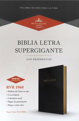 Image of Biblia RVR 1960 Super Gigante Negro Símil Piel (Edición 2023)