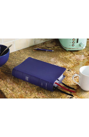 Image of NIV, Side-Column Reference Bible (Deep Study at a Portable Size), Personal Size, Premium Goatskin Leather, Blue, Premier Collection, Art Gilded Edges, Comfort Print