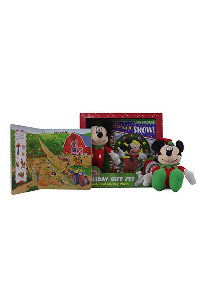 Disney Junior Mickey Mouse Clubhouse - Let It Snow! Holiday Gift Set - First Look and Find Activity Book and Mickey Plush! - PI Kids