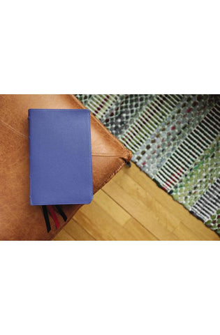 Image of NIV, Side-Column Reference Bible (Deep Study at a Portable Size), Personal Size, Premium Goatskin Leather, Blue, Premier Collection, Art Gilded Edges, Comfort Print