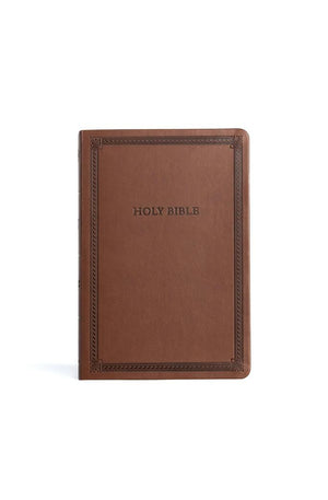 CSB Large Print Thinline Bible, Value Edition, Brown LeatherTouch, Red Letter, Presentation Page, Footnotes, Full-Color Maps, Easy-to-Read Bible Serif Type