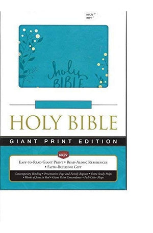 NKJV Holy Bible Giant Print Aqua Leatherlike