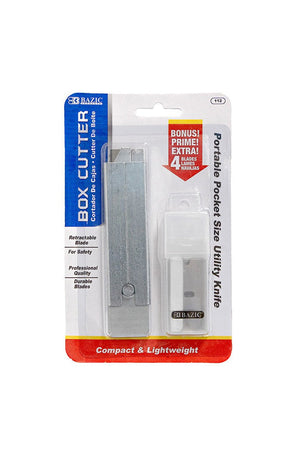 BAZIC Carton Cutters w/ 4 Replacement Blades in tube