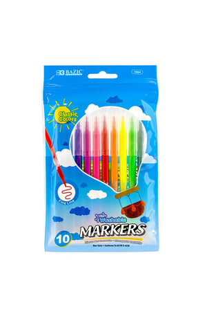 BAZIC 10 Colors Fine Line Washable Markers