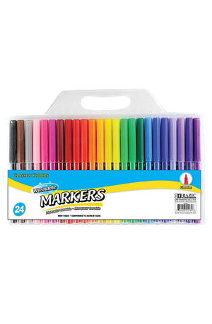 BAZIC 24 Classic Colors Fine Line Washable Markers