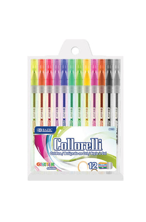 BAZIC 12 Glitter Color Collorelli Gel Pen