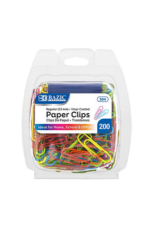 BAZIC No.1 Regular (33mm) Color Paper Clips (200/Pack)