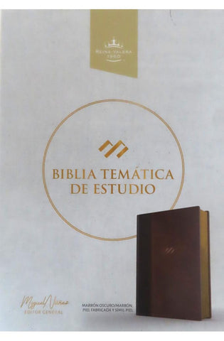 Image of Biblia RVR 1960 de Estudio Temática Miguel Núñez Piel Duotono Marrón