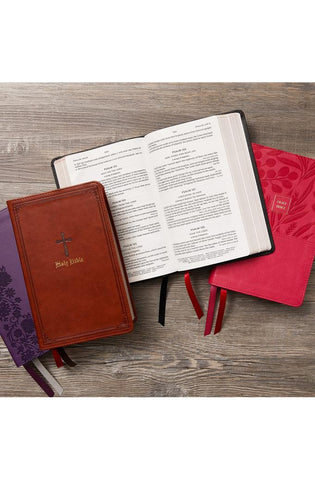 Image of KJV Holy Bible: Large Print Single-Column with 43,000 End-of-Verse Cross References, Brown Leathersoft, Personal Size, Red Letter, Comfort Print: King James Version