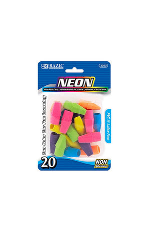 BAZIC Neon Eraser Cap (20/Pack)