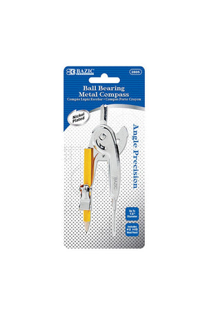 BAZIC Metal Ball Bearing Compass w/ #2 Wood Pencil