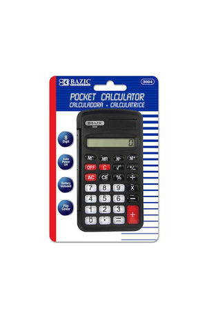 BAZIC 8-Digit Pocket Size Calculator w/ Flip Cover