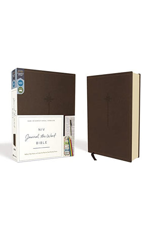 NIV Journal the Word Bible (Perfect for Note-Taking) Leathersoft Brown Red Letter Comfort Print: Reflect Take Notes or Create Art Next to Your Favorite Verses