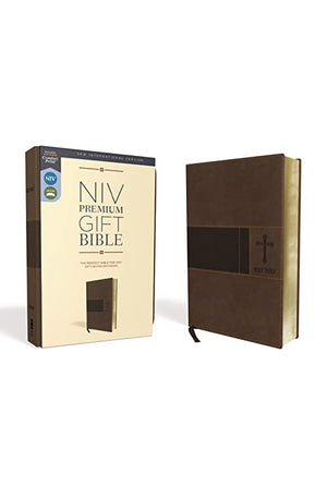 NIV Premium Gift Bible Leathersoft Brown Red Letter Comfort Print: The Perfect Bible for Any Gift-Giving Occasion