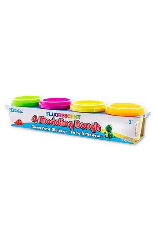 BAZIC 4 oz Fluorescent Color Modeling Dough (4/Pack)