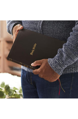 Image of KJV Holy Bible: Super Giant Print with 43000 Cross References Brown Bonded Leather Red Letter Comfort Print (Thumb Indexed): King James Version