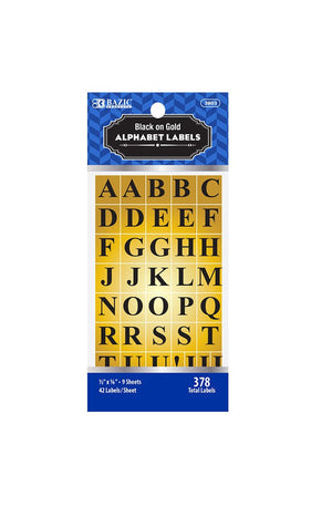 BAZIC Gold Foil Alphabet Label (378/Pack)