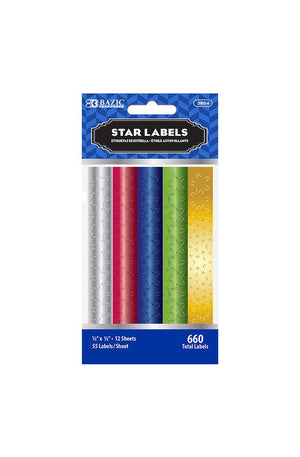 BAZIC Assorted Color Foil Star Label (660/Pack)